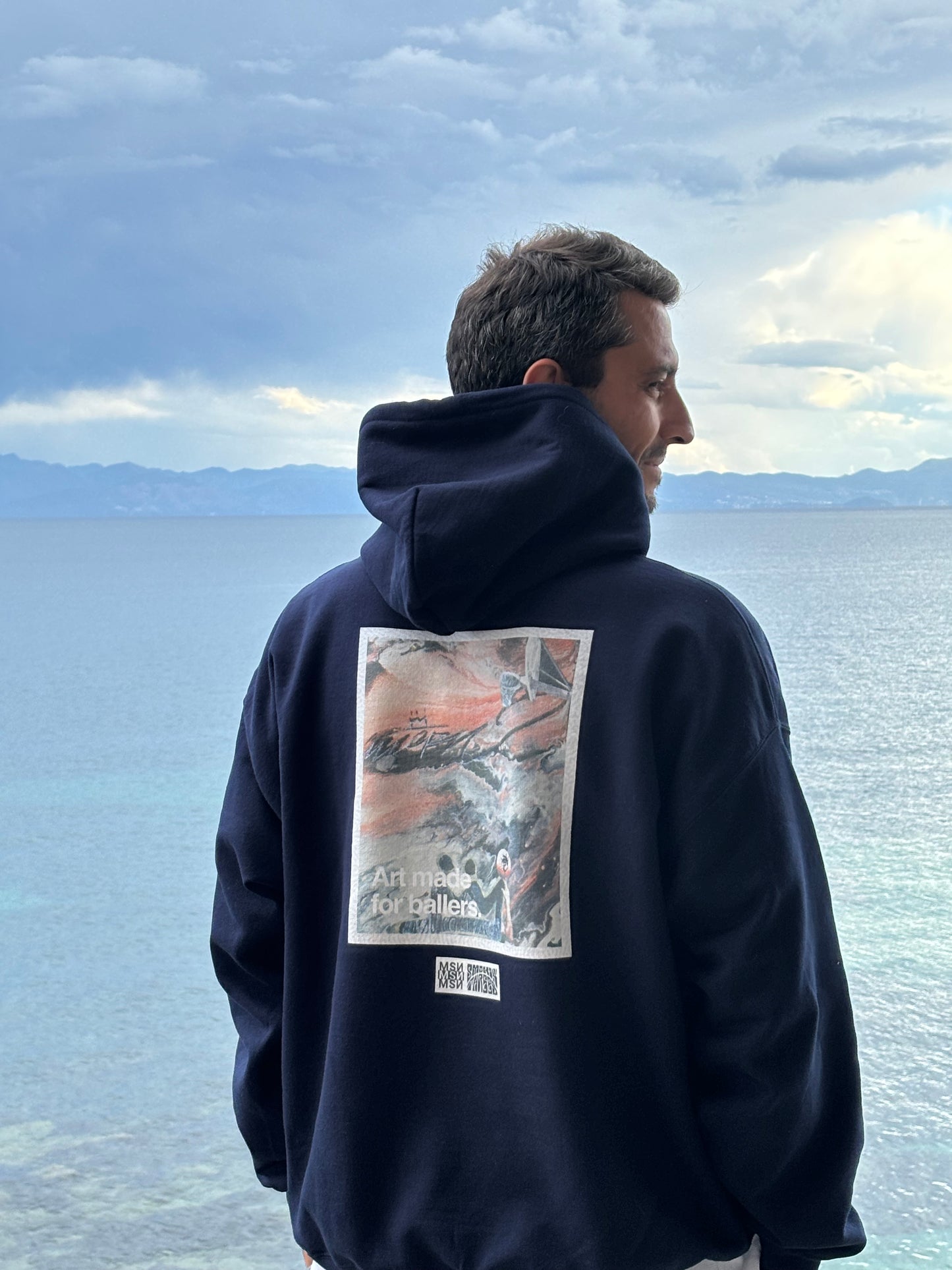 MSN Studio x Smokin' Threes - Art Made for Ballers - Navy Hoodie