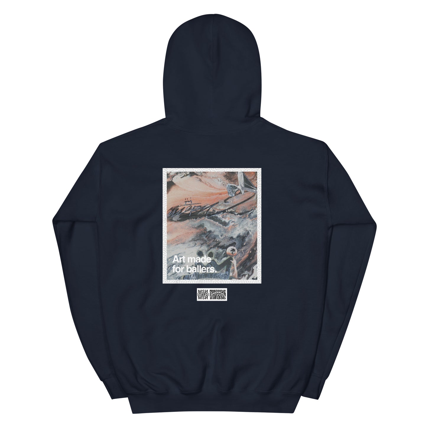 MSN Studio x Smokin' Threes - Art Made for Ballers - Navy Hoodie